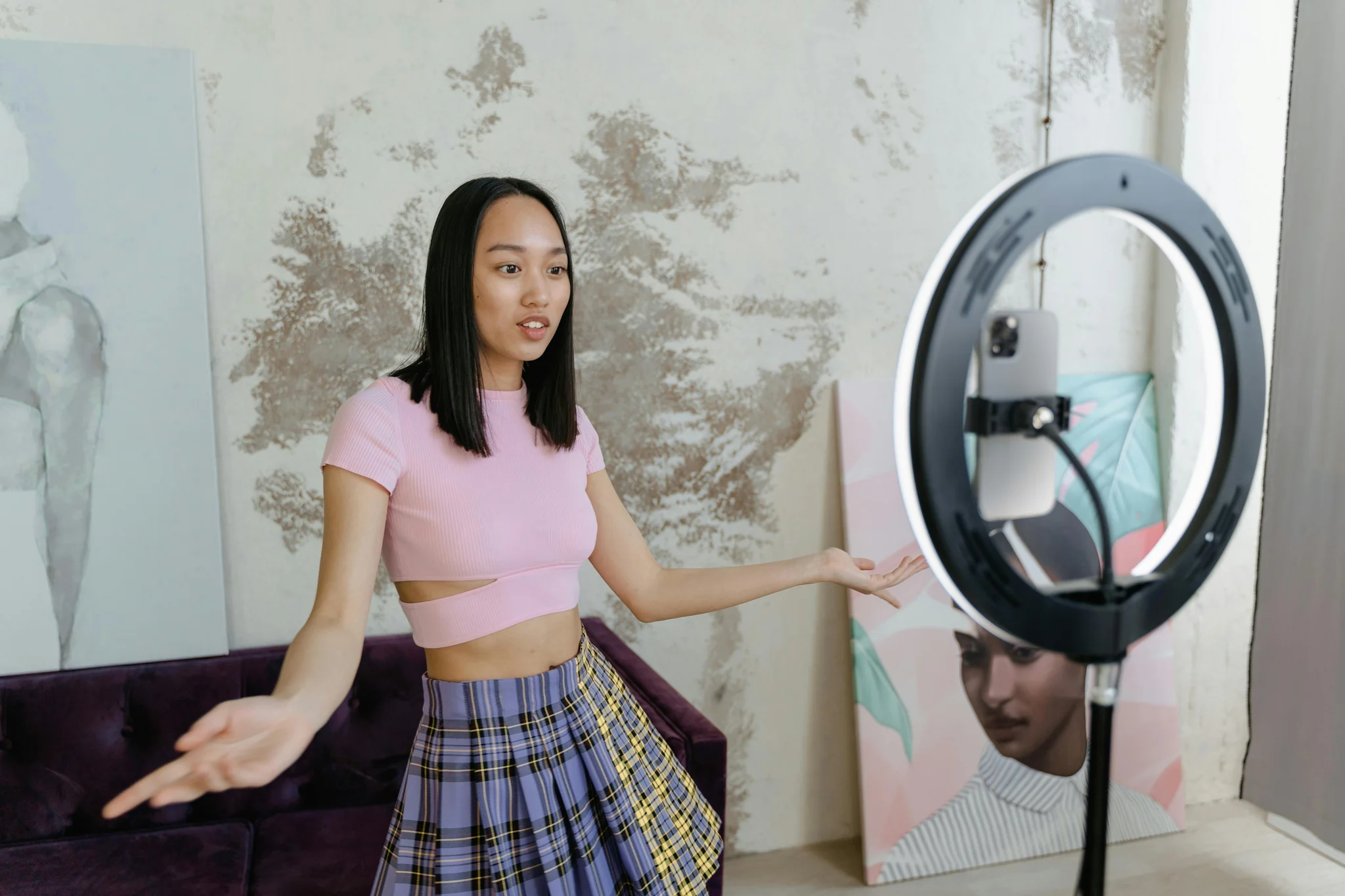 Social media content creation setup